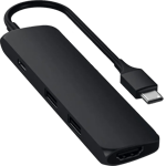 Satechi Slim USB-C MultiPort Adapter med 4K - HDMI - 2 USB 3.0 portar - Svart