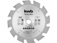 kwb 585444, Løvtre, Gipsplater, Mykt tre, MDF, Sponplate, Hardboard, 17 cm, 3 cm, Tungsten Carbide Tipped (TCT), 2,8 mm, 1 stykker