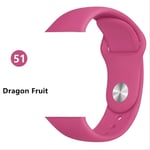 SQWK Strap For Apple Watch Band Silicone Pulseira Bracelet Watchband Apple Watch Iwatch Series 5 4 3 2 42mm or 44mm SM Dragon Fruit