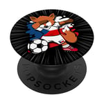 Dabbing Fox Czech Republic Soccer Fans Jersey Football Lover PopSockets Swappable PopGrip