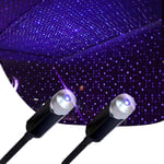 2 Pack USB Star Projector Night Light, Romantic Auto Roof Lights, AdjustableRomantic Violet Blue Light for Bedroom, Car, Party, Ceiling (Violet Blue-2Pack)