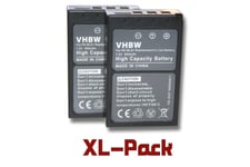 vhbw 2x Batteries compatible avec Olympus D-SLR E400, E-400, E-410, E-420, E-450, E-600, E-620 appareil photo APRN (900mAh, 7,2V, Li-ion)