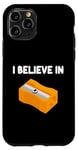 Coque pour iPhone 11 Pro I Believe in Taille-crayons manuel rotatif Pointe graphite