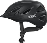 ABUS Casque de ville Urban-I 3.0 - casque de vélo avec feu arrière, visière et fermeture magnétique - pour hommes et femmes - noir mat, taille M