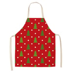 RONGJJ Chefs Cotton linen Home Kitchen Apron for Women Men, Christmas Pattern Design, Unisex Apron Perfect for Home BBQ Grill Baking Cooking Cleaning, E, 68x55CM