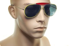 PRADA SPECIAL 56SS UFR2K1 59mm Mens Medium Pilot Sunglasses YELLOW SILVER BLUE