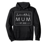 Mum To Be Est. 2023 Frequency Pulse Pregnancy Announcement Pullover Hoodie