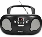 Portable Boombox CD Player with Radio, Black, Groov-e GV-PS733-BK