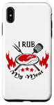 iPhone XS Max Funny Text I Rub My Meat BBQ Dad Offset Smoker Pit Accessory Case