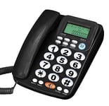 YHX Large Button Corded Phone for Seniors, Amplified Senior Telephone Line Phone for Hearing Impaired Seniors, with Hands-Free Speaker