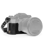 MegaGear Ever Ready Genuine Leather Half Camera Case Compatible with Fujifilm X-T5 (Black)