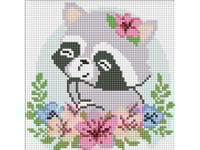 Ramlös Mosaik Med Diamant - Flower Raccoon Kids