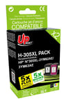 Pack PREMIUM Uprint compatible avec HP 305XL (3YM62AE/3YM63AE) noir et couleur