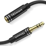TESmart 3.5mm Headphone Extension Cable 1.8m, Nylon Braided Male to Female Audio Auxiliary Cable Compatible with Stereo, Aluminum Shell with Triple Shielding