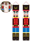 2 stycken Nötknäppare julbanderoller Sentry Soldier Model Banderoller för juldekorationer, inredningsbehov inomhus och utomhus (30 × 180 cm / 12 × 71