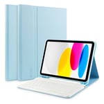 iPad 10.9" (2022) Tech-Protect Tangentbordsskydd med pennhållare - Engelsk layout - Blå