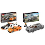 LEGO 76918 Speed Champions McLaren Solus GT & McLaren F1 LM & 76915 Speed Champions Pagani Utopia Race Car Toy Model Building Kit, Italian Hypercar, Collectible Racing Vehicle, 2023 Set