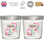Yankee Candle Tumbler Glass Scented Home Room Fragrance Sweet Petals 200g x2