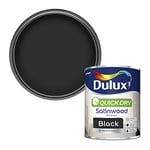 Dulux Quick Dry Satinwood Paint For Wood And Metal - Black 750 ml