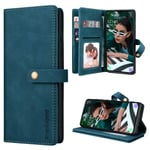 SmartLegend Premium Leather and Magnetic Kickstand Flip with 10 Card Slots Cover Case for iPhone 11 Blue, Green