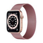 Bracelet milanais pour Apple Watch, bracelet en acier inoxydable Bracelet iWatch Series SE 6 5 4 3 2 1-ML-rose rose, 42mm