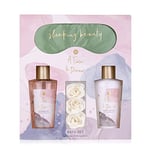 accentra - coffret cadeau femme A Time To Dream - coffret beauté avec masque de sommeil, gel douche, lotion pour le corps et confettis de bain à la rose - coffret bien-être pour femmes et filles