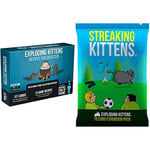 Exploding Kittens Recipes for Disaster Deluxe Game Set, Blue & Streaking Kittens Expansion Pack by - Card Games for Adults Teens & Kids - Fun Family Games - A Russian Roulette Card Game