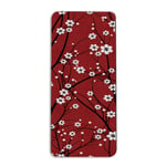 Yoga Mat Cherry Tree Branches White Little Flowers Red Workout Sport Mat 183 X 61 X 0.6CM Premium Quality Non Slip Exercise Mat with Carrying Strap 1/4 inch Gymnastics Workout Pilates Fitness 72x24in