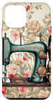 Coque pour iPhone 12 mini Machine à coudre Vintage Floral Couturière