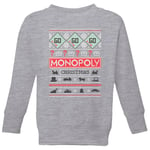Monopoly Kids' Christmas Sweatshirt - Grey - 3-4 Years - Grey