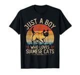 Vintage Siamese Cats, Just A Boy Who Loves Siamese Cats Boys T-Shirt