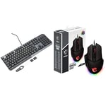 MSI Vigor GK50 Clavier Gaming Mécanique Low Profile - AZERTY FR & CLUTCH GM20 ELITE Souris Gaming - Capteur Optique 6400 DPI, Droitiers, Switches OMRON 20M+ Clics, 6 Boutons, Latence 1ms