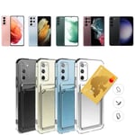Samsung Galaxy S24/S23/S22/S21 skal korthållare mobilskal slot - Transparent Samsung S24 FE