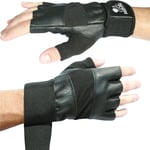 Weight Lifting Gloves With 12" Wrist Support For Gym Workout, XL, Black 
