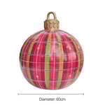 Extra stora pvc uppblåsbara julkulor, juldekorationer Clearance Ball red checkered pattern