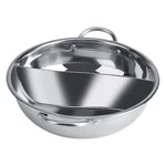 27cm Stainless Steel Hot Pot for Dual Flavor Separation Induction Cooker UK