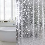 Småstensmönster Vikbar tvättbar vattentät duschdraperi Transparent 2 x