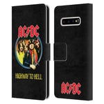 Head Case Designs Officially Licensed AC/DC ACDC Highway To Hell Song Titles Leather Book Wallet Case Cover Compatible With Samsung Galaxy S10+ / S10 Plus
