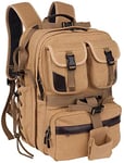 Camera Bag, Photography Package Camera Bag Backpack, Waterproof Photography Backpack, for Canon Nikon CameraGDF,Red (Color : Khaki, Size : Khaki)