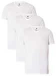 Adidas3 Pack Lounge V-Neck T-Shirt - White