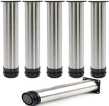 6 Pièces Pattes De Meuble Réglables,18Cm Pieds De Meubles En Acier Inoxydable Pour Armoire Cuisine Canapés-Lits Armoire Unité Plan Travail Petit Déjeuner Bar Table Bureau-5Cm De Diamètre