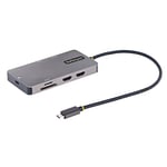 StarTech.com Adaptateur Multiport USB C - Vidéo Double HDMI 4K 60Hz - Hub USB-A 5 Gbps à 2 Ports, 100W PD Pass-Through, GbE, SD/Micro SD, Station d'Accueil/Mini Dock, Câble 30cm (120B-USBC-MULTIPORT)