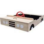 Car Shaped Wooden Sandpit with Bench Seat, Weatherproof Cover and Underlay