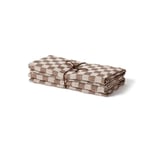 Axlings Linne Handduk Schack brun 2-pack