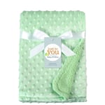 Baby Blanket Thermal Soft Fleece Swaddle Bedding Set Green