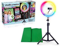 Studio Creator Video Kit 20 CM LED Light Ring 12 Modes Tripod Stand Green Screen