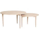 Nordic Furniture Group Kalmar satsbord ek vitpigmenterad Ø90/Ø70 cm