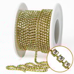 2mm strasskedja med tjeckiska kristaller, guld/crystal, 50cm guld