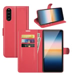 Sony Xperia 10 IV PU Wallet Case Red