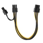 2Pcs 6 Pin Male To 8 Pin (6+2) Male PCIe Adapter Power Cable Graphics